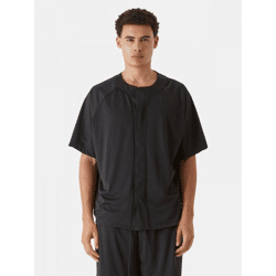 modernes 9N1M SENSE Herren Polo-Shirt Kordelzug Straight Fit mit Baumwolle Schwarz