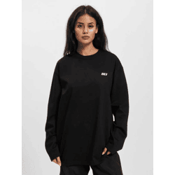 modernes DEF Damen Sweatshirt Rippbündchen mit Baumwolle Schwarz