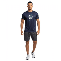 Modernes ON THAT ASS Charlie Herren Sport T-Shirt Fitness Performance Shirt mit stylischem Design Dunkelblau