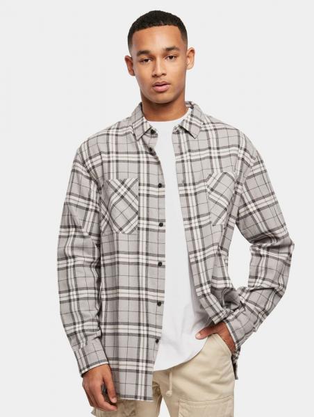 modernes URBAN CLASSICS Herren Polo-Shirt Taschen Oversize 128 g/m&sup2; mit Baumwolle Grau