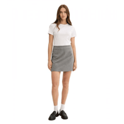 modischer Damen Hosen-Rock Business-Rock mit Nadelstreifen und Schlitz 966396 Grau