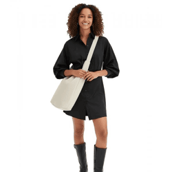 modisches Damen Mini-Kleid mit Hemdkragen Langarm-Kleid 932396 Schwarz