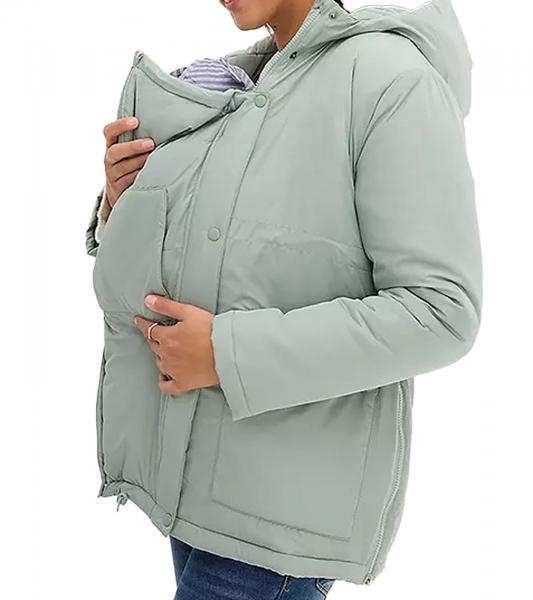 nachhaltige Damen Jacke Schwangerschafts-Jacke Stepp-Jacke Umstandsmode 945524 Gr&uuml;n