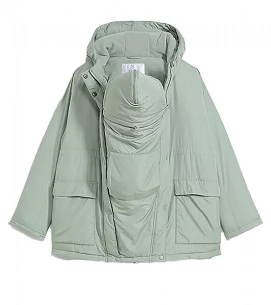 nachhaltige Damen Jacke Schwangerschafts-Jacke Stepp-Jacke Umstandsmode 945524 Gr&uuml;n