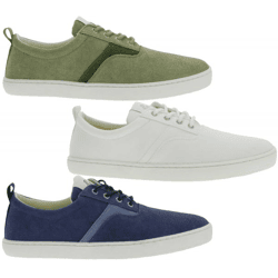 nachhaltige GROUNDIES Barfußschuhe La Paz Herren Low-Top Sneaker mit TrueSense Sohle Canvas Schnür-Schuhe GND-230264 Weiß, Khaki oder Bl