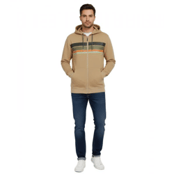 nachhaltige REGATTA Shorebay Herren Sweat-Jacke mit Kapuze Baumwoll-Jacke Sweatshirt-Jacke RMA564-J66 Beige