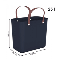 Sustainable Rotho Multibag ALBULA 25L Ocean-Bound Plastic Tote Bag/Shopping Basket 9082899 Dark Blue