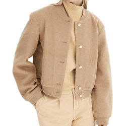 nachhaltiger Damen Blouson Bomber-Jacke mit Stehkragen Übergangs-Jacke 978057 Beige