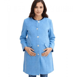 Sustainable Women's Coat, Maternity Jacket, Maternity Coat, Bouclé Jacket 912560 Light Blue