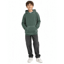 nachhaltiger Kinder Hoodie für Jungen aus weichem Baumwoll-Mix Kapuzen-Pullover 922809 Grün
