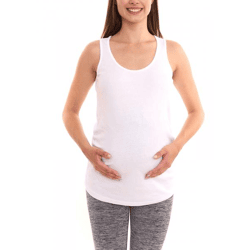 neun 9 monate Damen Sommer-Top schlichtes Schwangerschafts-Shirt Umstandsmode 65642053 Weiß
