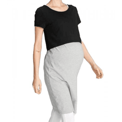 neun 9 Monate Damen Umstands-Kleid Schwangerschafts-Kleid mit T-Shirt 40603941 Grau/Schwarz