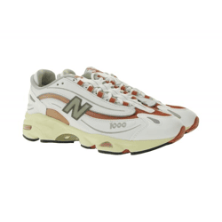 New Balance 1000 Sneaker Echtleder-Schuhe Damen und Herren Retro-Schuhe mit ABZORB Dämpfung M1000CB Weiß/Beige/Rot