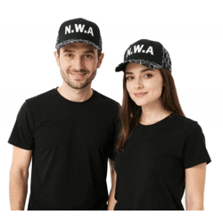 NIGGAZ WIT ATTITUDES Damen und Herren Hip Hop Cap Baumwoll-Cap Flat-Rim TC109821NWA Schwarz