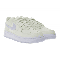 NIKE Air Force 1 GS Kinder Sneaker für Mädchen Echtleder Turnschuhe Teenager Low-Top Sneaker CT3839 110 Creme-Weiß