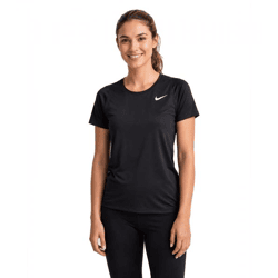 NIKE Dri-FIT Race for Women or Dri-FIT UV Miler for Men—short-sleeved fitness T-shirt, breathable sports T-shirt in black