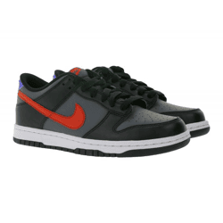NIKE Dunk Low Kinder Sneaker Mädchen und Jungen Skater-Schuhe FV0373 001 Grau/Schwarz/Rot