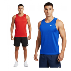 NIKE Herren Sport-Shirt Muskel-Shirt mit Dri-FIT-Technologie Fitness-Shirt Tank- Top NT0306 Blau oder Rot