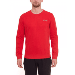 NORTHERN COUNTRY Herren Pullover mit Markenprint auf Brust Baumwoll-Sweater Langarm-Shirt 00009468 Rot