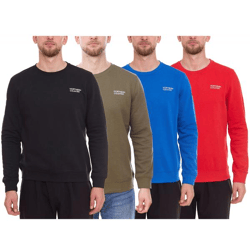 NORTHERN COUNTRY Herren Pullover mit Markenprint Baumwoll-Sweater Langarm-Shirt 00009468 in Schwarz, Blau, Grün oder Rot
