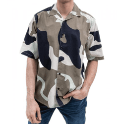 ONLY & SONS Herren Kurzarm-Hemd im Camouflage-Look Baumwoll-Hemd mit Knöpfen 22024495 Bunt