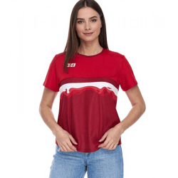 Outfitter OCEAN FABRICS TAHI Damen nachhaltiges Training-Shirt mit Mesh-Einsätzen Fitness-Shirt Kurzarm-Shirt OUT-W-1021-OTW-34 Rot