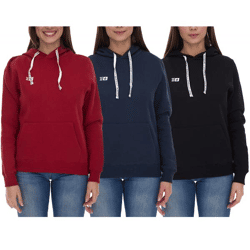 Outfitter Ocean Fabrics Thai Damen Hoodie nachhaltiger Kapuzen-Pullover im Basic-Style OUT-W-1003-OTW Schwarz, Rot oder Dunkelblau