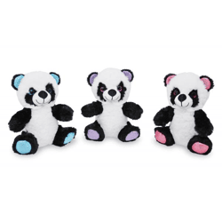 Panda mit Glitzerohren - Plüsch - 3-fach sortiert  - 17 cm