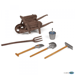 Papo 51140 - Spielfigur - Schubkarre mit Geräten