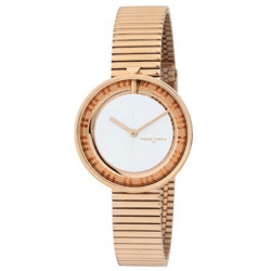 Pierre Cardin Damen Armband-Uhr zeitloses Ziffernblatt analoge Quarz-Uhr mit Edelstahl-Armband 3ATM 32mm CCMA.0017 Rose-Gold/Weiß