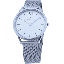 Pierre Cardin Herren Armband-Uhr analoge Quarz-Uhr mit Edelstahl-Armband 3ATM 40mm CPI.2067 Silber