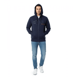 praktische NANGAPARBAT Herren Sweat-Jacke mit Kapuze Baumwoll-Jacke Sweatshirt-Jacke 00018329 Blau
