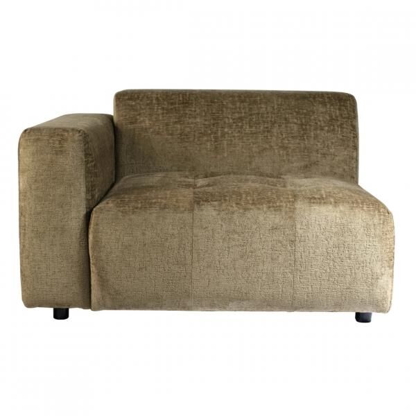 PTMD Armlehnensofa mit Hocker Quinta moosgrün 2-teilig