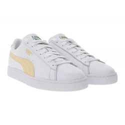 PUMA Basket Classic XXL Damen Echtleder-Schuhe Freizeit-Sneaker Low Schnür-Schuhe 374923 Weiß