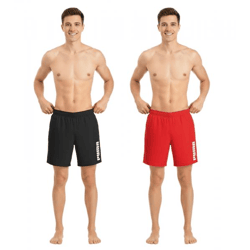 Puma Herren Bade-Shorts Sommer-Shorts mit Taschen stylische Schwimm-Hose Bademode Schwarz oder Rot