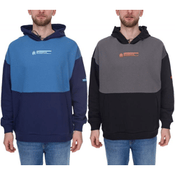 PUMA OLYMPIQUE DE MARSEILLE Herren Kapuzen-Pullover nachhaltiger Baumwoll-Hoodie mit Logo-Schriftzug 771970 Blau oder Schwarz