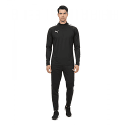 PUMA Teamliga 1/4 Zip Top Herren Sweatshirt nachhaltiges Trainings-Shirt mit dryCELL Sport-Shirt 657236 03 Schwarz