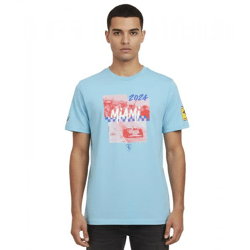 PUMA X Scuderia Ferrari Miami Race Men's Motorsport T-Shirt with Scuderia Ferrari Logo, Cotton Shirt 630744 03 Light Blue