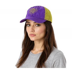 Pussycat Dolls Unisex Trucker-Cap Baseball-Cap mit atmungsaktiven Mesh-Einsatz Baumwoll-Cap Fan-Mütze TC110470PCD Lila/Gold