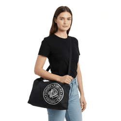 RAMONES Punkrock-Band Schulter-Tasche Damen Handtasche mit breitem Riemen LM108440RAMO Schwarz/Grau