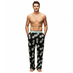 RE:COVERED X ACDC Loungepants Herren Schlafanzug-Hose mit ACDC Allover-Print Pyjama-Hose RCPER922 Schwarz
