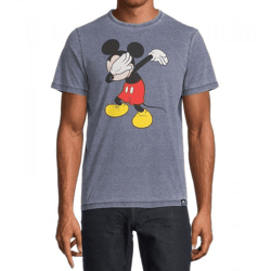 RE:COVERED X Disney Herren T-Shirt mit Mickey Mouse Print Baumwoll-Shirt Rundhals-Shirt PCDIS1851 Dunkelblau-meliert