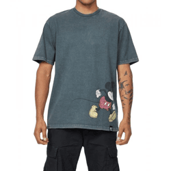 RE:COVERED X Disney Marching Mickey Relaxed Herren T-Shirt mit Mickey-Marching-Print Baumwoll-Shirt MMDIS2685 Grau