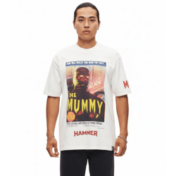 RE:COVERED X HAMMER The Mummy Herren T-Shirt mit großem Front-Print Baumwoll-Shirt RCSTC109 Ecru-Weiß