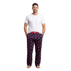 RE:COVERED X MARVEL Deadpool Icon Repeat Loungepants Herren Schlafanzug-Hose Deadpool-Print Pyjama-Hose PCMARV504 Blau/Rot