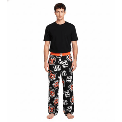 RE:COVERED X NFL Cincinnati Bengals Loungepants Herren Schlafanzug-Hose mit Team-Logo Pyjama-Hose RCNFL1462 Schwarz/Weiß