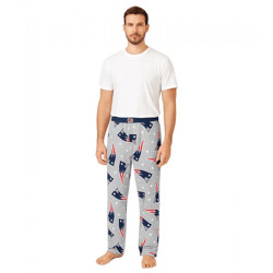 RE:COVERED X NFL New England Patriots Loungepants Herren Schlafanzug-Hose mit Team-Logo Baumwolle Pyjama-Hose RCNFL1399 Grau