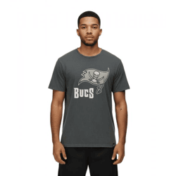 RE:COVERED X NFL Tampa Bay Buccaneers  Herren T-Shirt mit Logo-Print Baumwoll-Shirt Rundhals-Shirt RCNFL1317C Grau