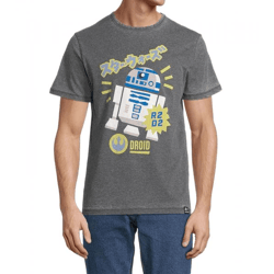 RE:COVERED X STAR WARS Herren T-Shirt mit R2D2-Print Baumwoll-Shirt Kurzarm-Shirt AKSTW2166 Dunkel-Grau
