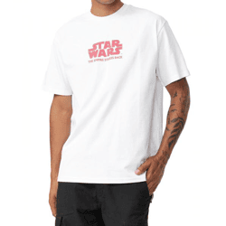RE:COVERED X STAR WARS Herren T-Shirt mit The Empire Strikes Back Poster-Print Baumwoll-Shirt Kurzarm-Shirt MMSTW2453 Weiß
